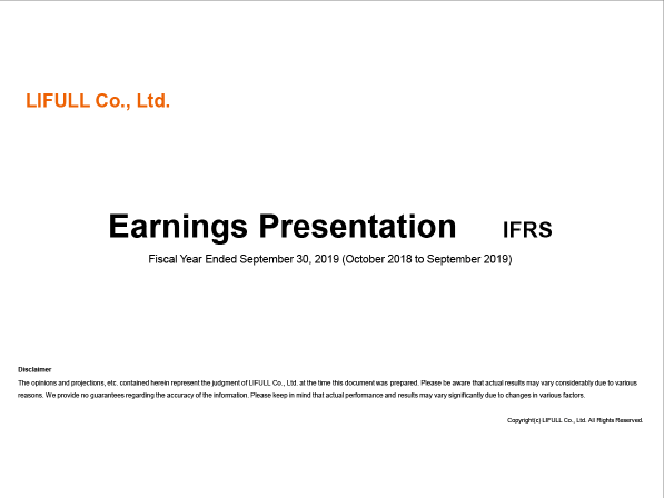FY2019/9 Financial Results