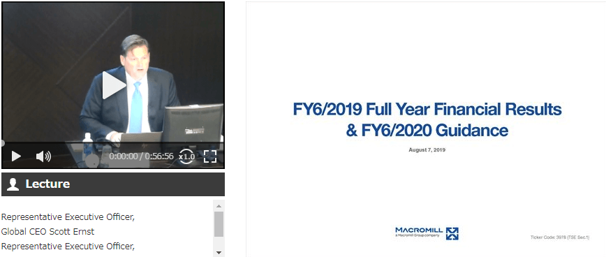 FY6/2020 Full Year Financial Results ＆ FY6/2020 Guidance