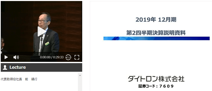 2019年12月期2Q