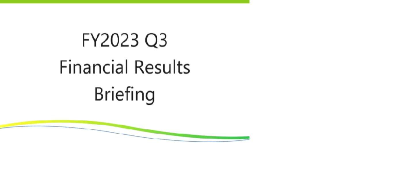 FY2023 Q3 Financial Results Presentation